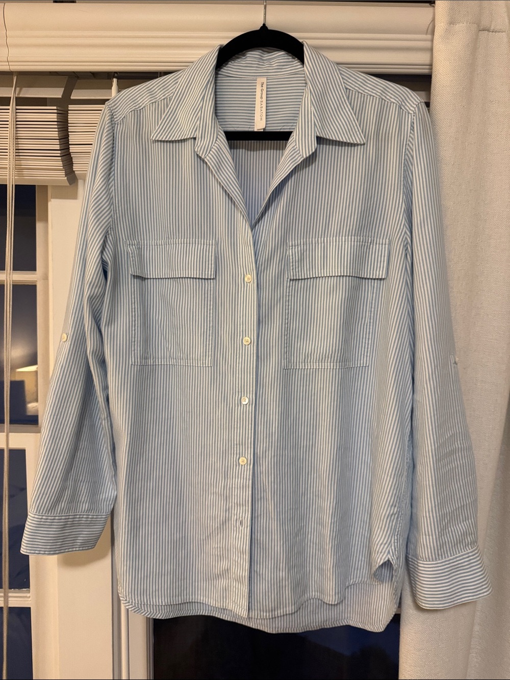 Babaton Light Blue Pinstripe Women's Button-Down Shirt